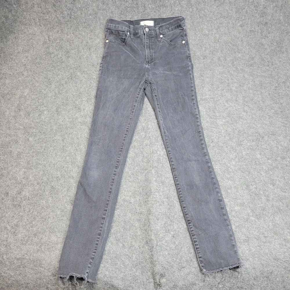 Madewell Jeans Womens 26 Gray High Rise Skinny Distressed Hem Minimalist LOT - Picture 2 of 15